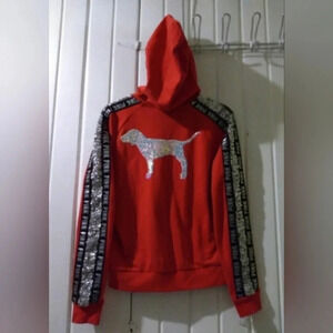 Vs pink bling iridescent dog hoodie X-small  EUC